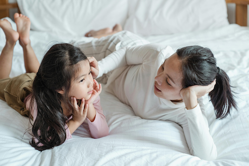 daughter with mom