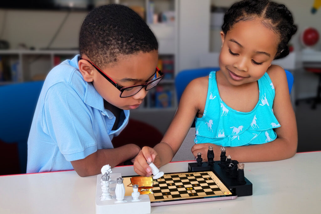 kids playing board games