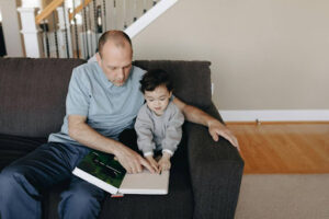 parent teaching kid