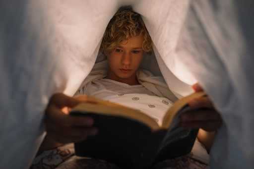 boy reading book